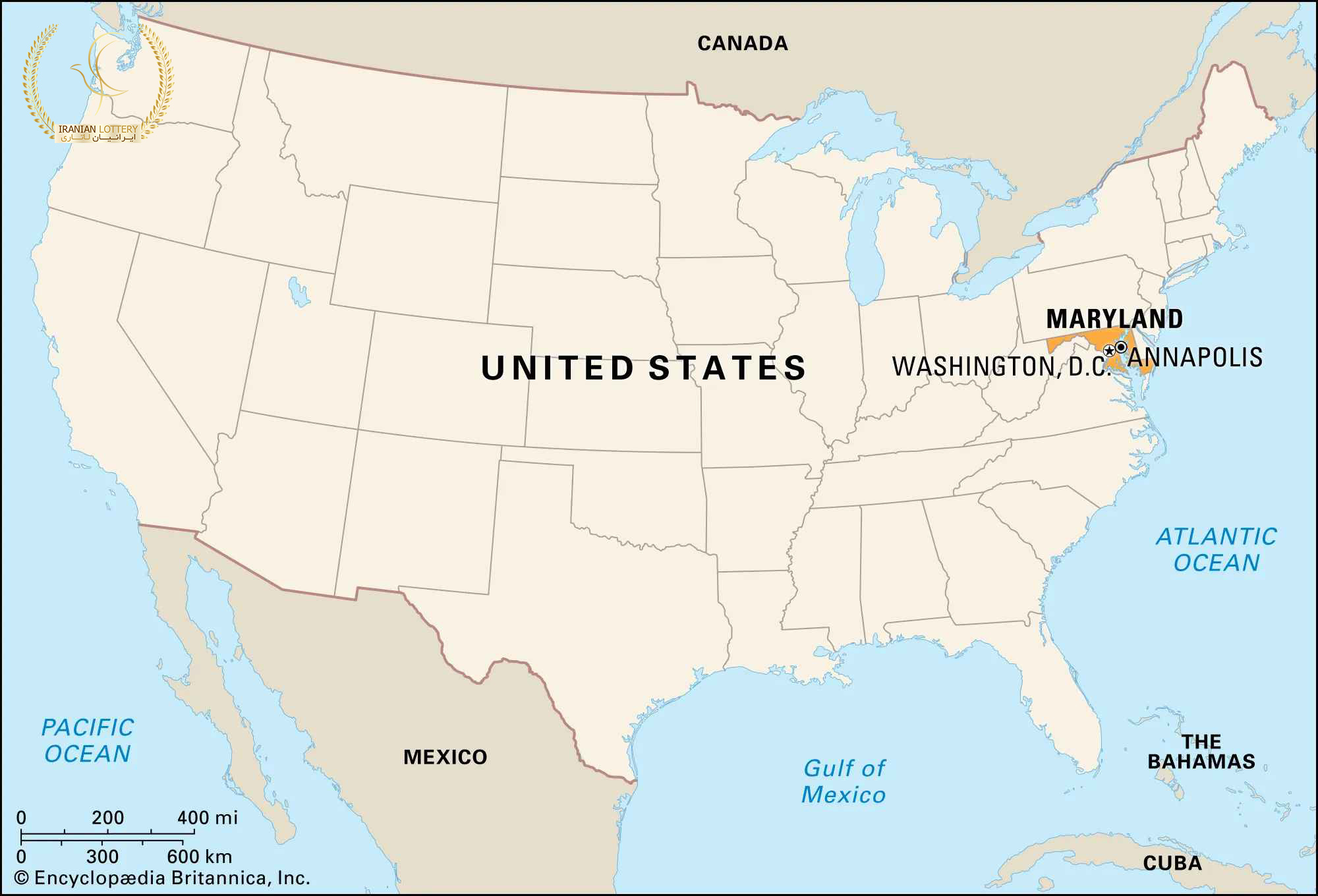 نقشه ایالت مریلند